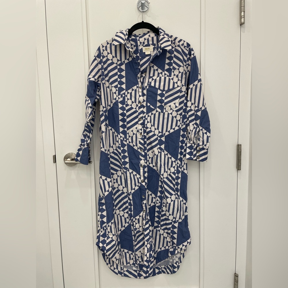 The Soren Long-Sleeve Shirt Dress by Maeve for Anthropologie